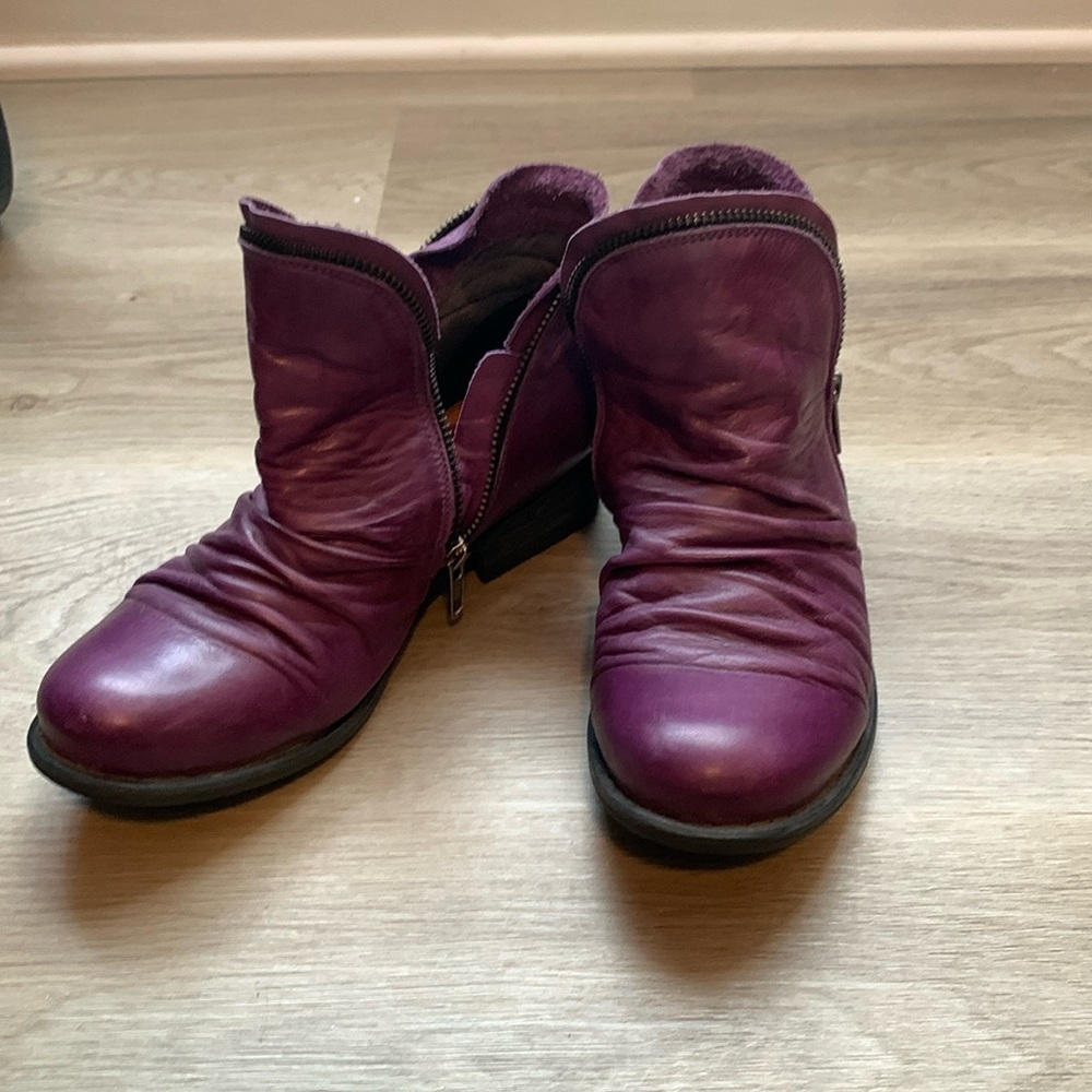 Miz Mooz Purple Ankle Boots
